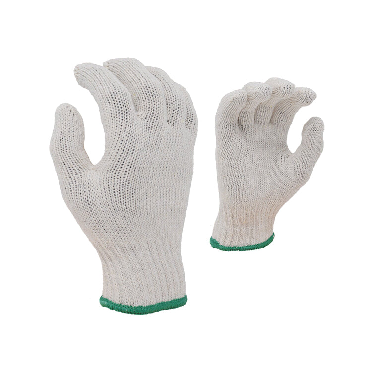 Cotton/Poly String Knit Gloves, 7 Gauge, Natural White (12-Pack)